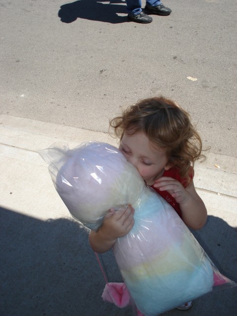 Abigail loves cotton candy!