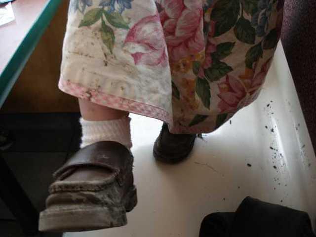 Apparently mud sticks to leather.. woops!