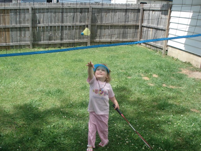 Abigail has throwing the birdie down to a fine art :)