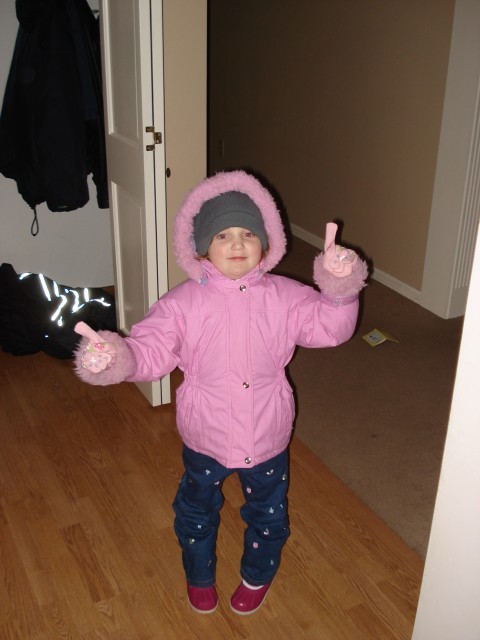 One moment, she says.. "I have to go potty!"