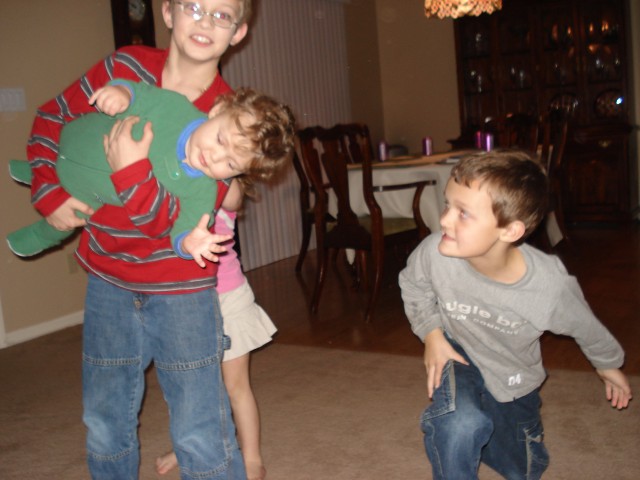 Abby locked herself in her room again, so the boys are going to use Isaiah as a battering ram.