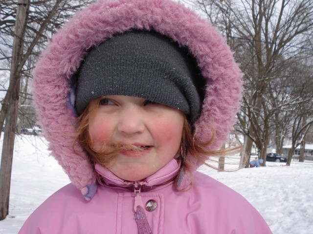I had a pink hat for Abby, but it didn't quite fit as well as it did last year.