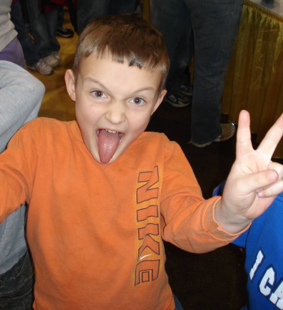 Elijah was excited about the rock climb!
