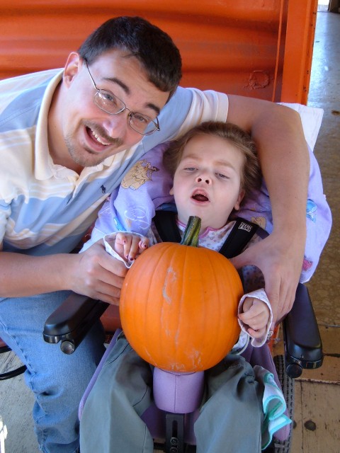 Mary wants to eat her pumpkin! :)