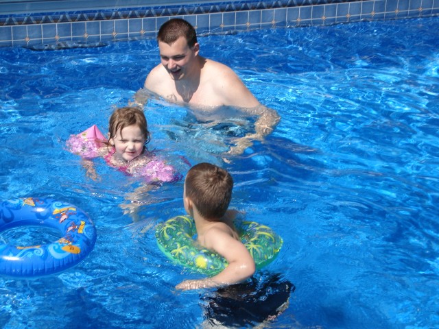 Abby can doggy paddle like a champ!