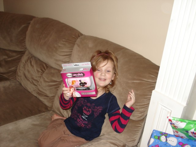 Abby got her own camera :)  (No more breaking Daddy's!)