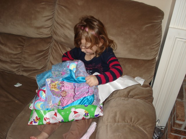 Abby got the princess dress to go with her princess mat and DVD!