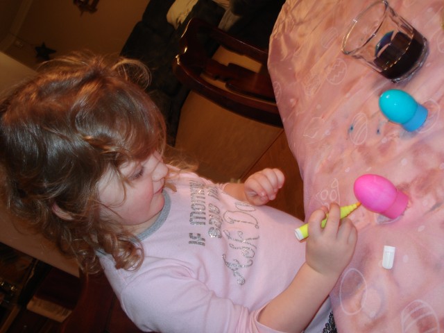 Yellow marker doesn't show up well on pink eggs :(