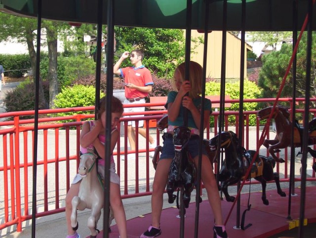 Abby is holding on for dear life!