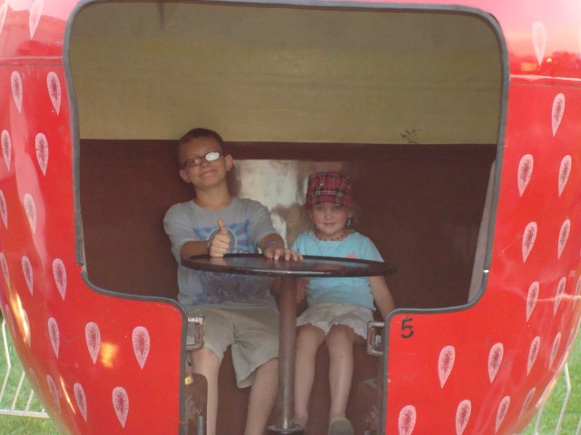 Timmy is getting too old for the kiddie rides, but his tummy was hurting :(