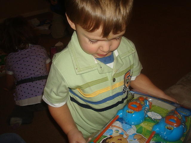 Isaiah got walkie talkies!  Breaker breaker 1-9!