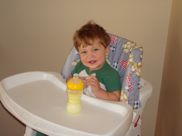 Isaiah was excited about Easter Morning breakfast.