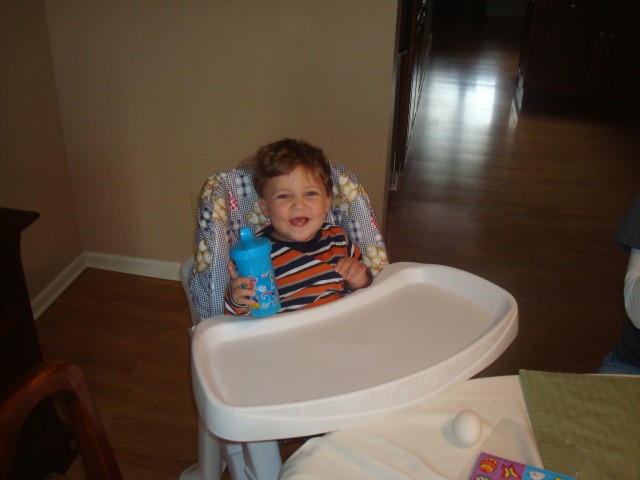 Isaiah was excited about coloring eggs! :)