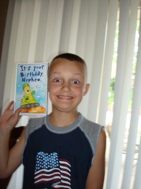 Thanks for the card, Uncle Jake!