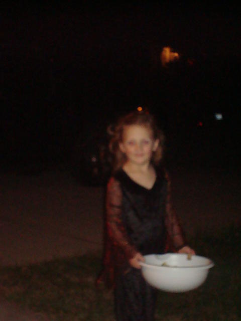 Abby wanted to pass out candy for a bit when we got home.