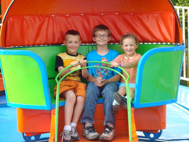 They were excited to ride the Tilt-a-Whirl