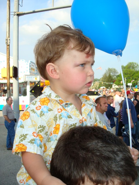 Someone said that he has that "What the hell is all of this shit?" look on his face that his dad gets :P