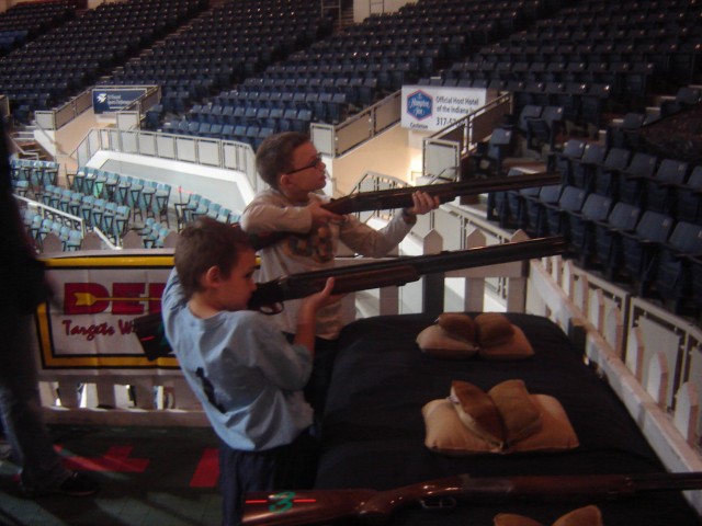 Elijah kicked ass at the laser shooting last year.. This year Timmy gets to join in!