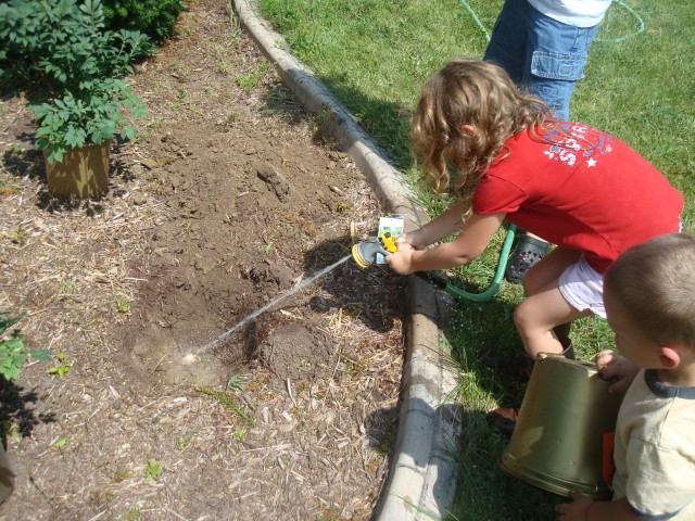 Abby was in charge of the hose.