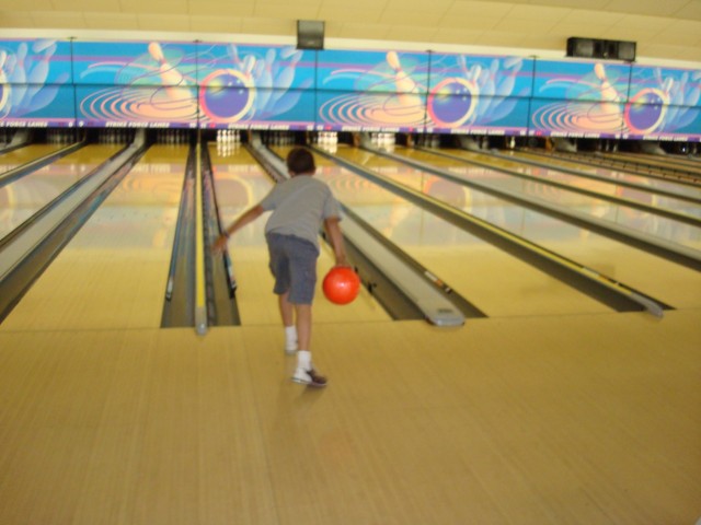 Timmy has good form for a skinny kid.