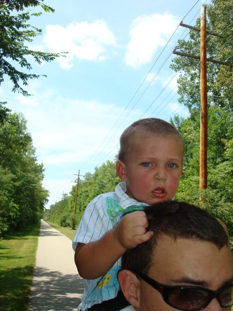 Isaiah was on fire after a long walk.