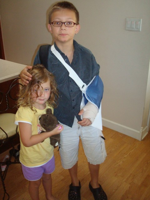 Timmy broke his arm at the park on Wednesday :(