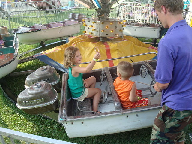 Abby is letting the carnival ride operator know that the prior occupant appears to have left their Diaphragm on the ride??