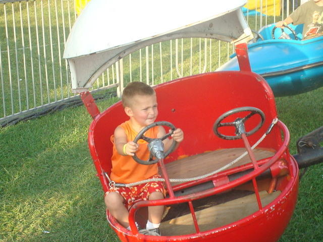 He had this steering thing down pat!