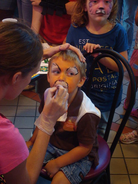 He's very patient for a 2 year old!