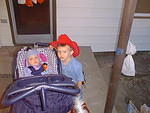 Elijah and Timothy are ready to go trick or treating.