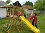 Timmy and Eli going down the slide 2 :)