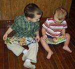 Timothy and Elijah were reading there books :) I think Timmy liked Elijah's more.