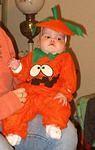 Mary as a pumpkin. (Timothy wore this his first Halloween)