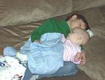 Timothy and Mary sleeping on the couch together :) Timothy will never know how much he helps me!!