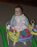 Mary thinks she is a big girl sitting up in the walker :)