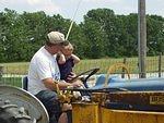 Elijah thought the tractor was to loud!