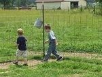 Elijah is walking his lamb around :) hehe