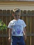 Today was purple day at pre-school. Elijah doesn't own a purple shirt...so, we made one :) Abigail and Mary added their purple hands next to Elijah's!!