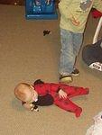 Elijah likes to step on ladybugs!