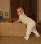 Abigail is helping Daddy open the boxes!!