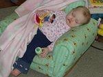 Abigail fell asleep in the pooh chair. She is so cute :)