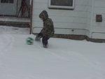 Elijah loves to play soccer in the snow....brrrrrrrr.....