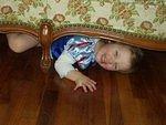 Who knew Abigail could fit under the couch???? hehe