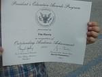 Timothy received the Presidents Award AGAIN!!! Beat that Uncle Bruce!