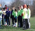 The ref lined the teams up to check for hoof and mouth disease (apparently?)