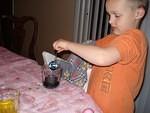 Elijah was playing mad scientist with the egg dyes.