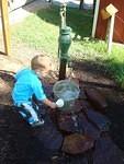 Isaiah loved the well water!