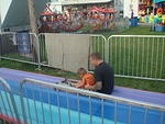 Isaiah had fun on the giant slide with Uncle Jessup!